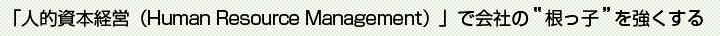 人的資本経営（Human Resource Management）で会社の「根っ子」を強くする