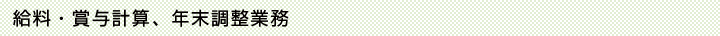 給料・賞与計算、年末調整業務