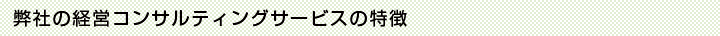 弊社のコンサルティングサービスの特徴
